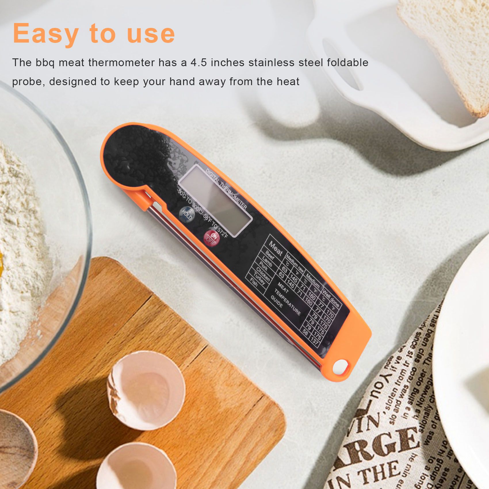Instant Read Thermometer - ABMI-디지털 즉시 측정 고기 온도계, 고정밀