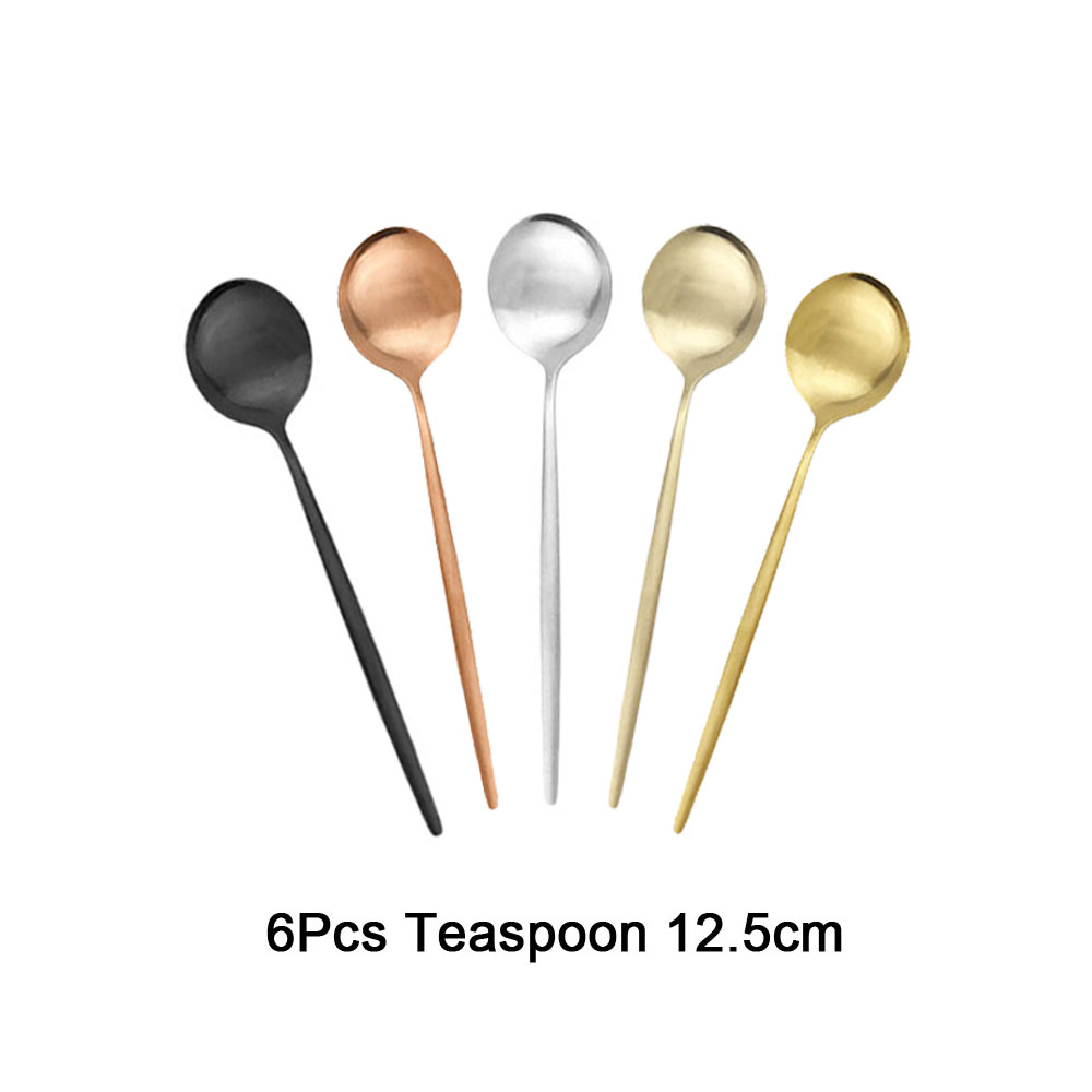 Kitchen Gadgets Gold - 6Pcs 차 커피 저어 미니 숟가락