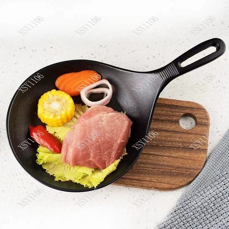Cast Iron Skillet - 코팅되지 않은 주철 프라이팬 롱 핸들