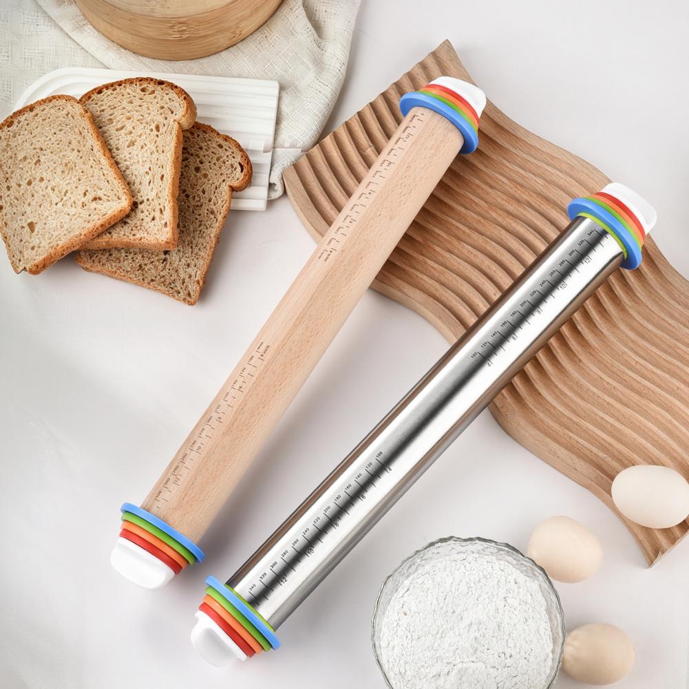Pasta Measuring Tool - 두께 표시가 있는 롤링 핀, 인체공학적