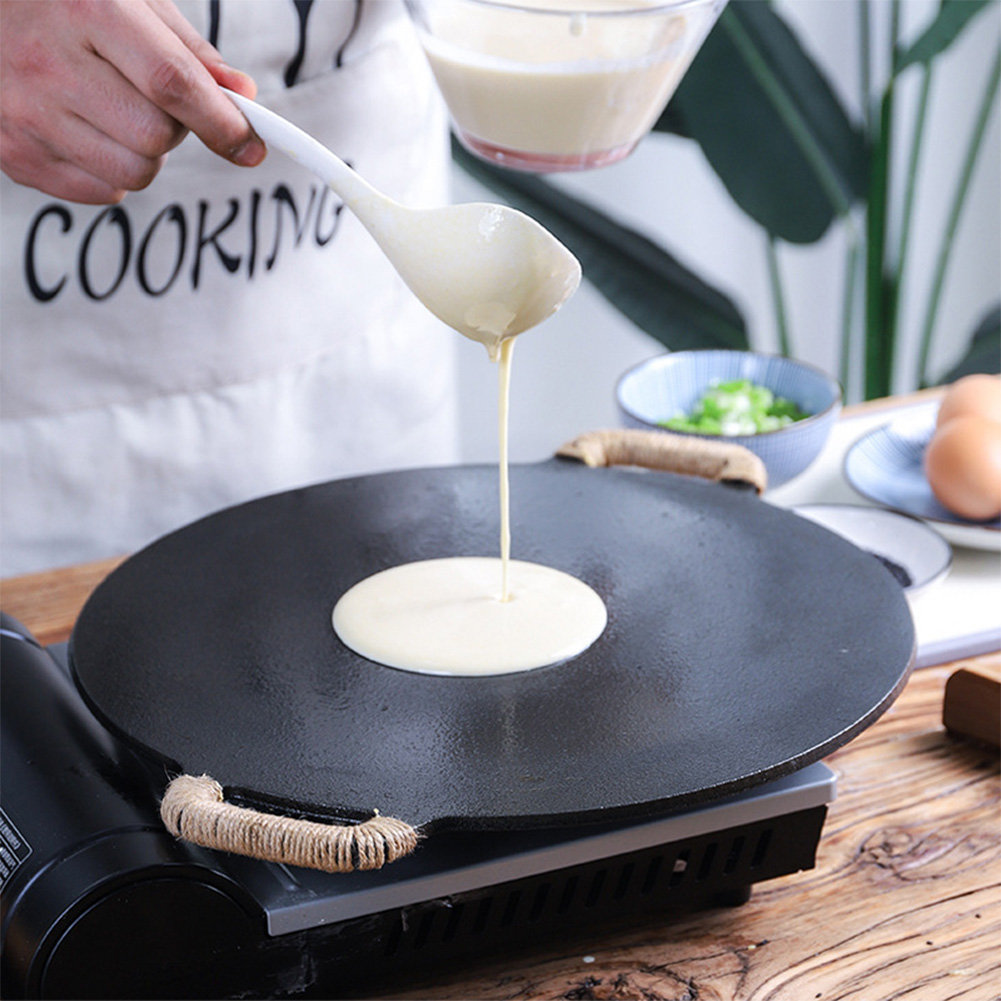 Cast Iron Skillet - 10.2/11/11.8/12.6/13.4 인치 BBQ 그리들 코팅 프라이팬