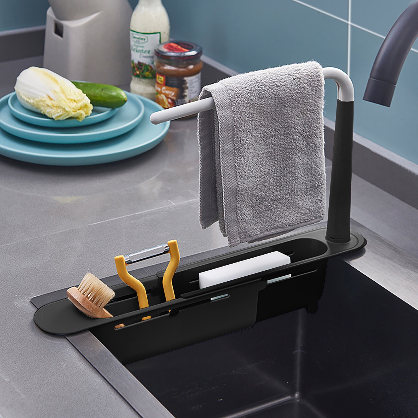 주방 정리함 비누 스펀지 거치대 수건 선반, 신축성 싱 - Kitchen Gadgets Holder 리뷰 및 가격