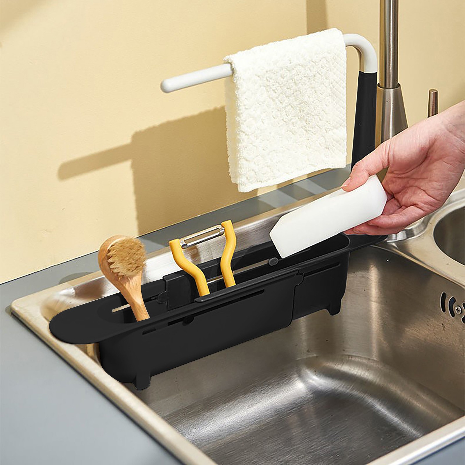 주방 정리함 비누 스펀지 거치대 수건 선반, 신축성 싱 - Kitchen Gadgets Holder 리뷰 및 가격