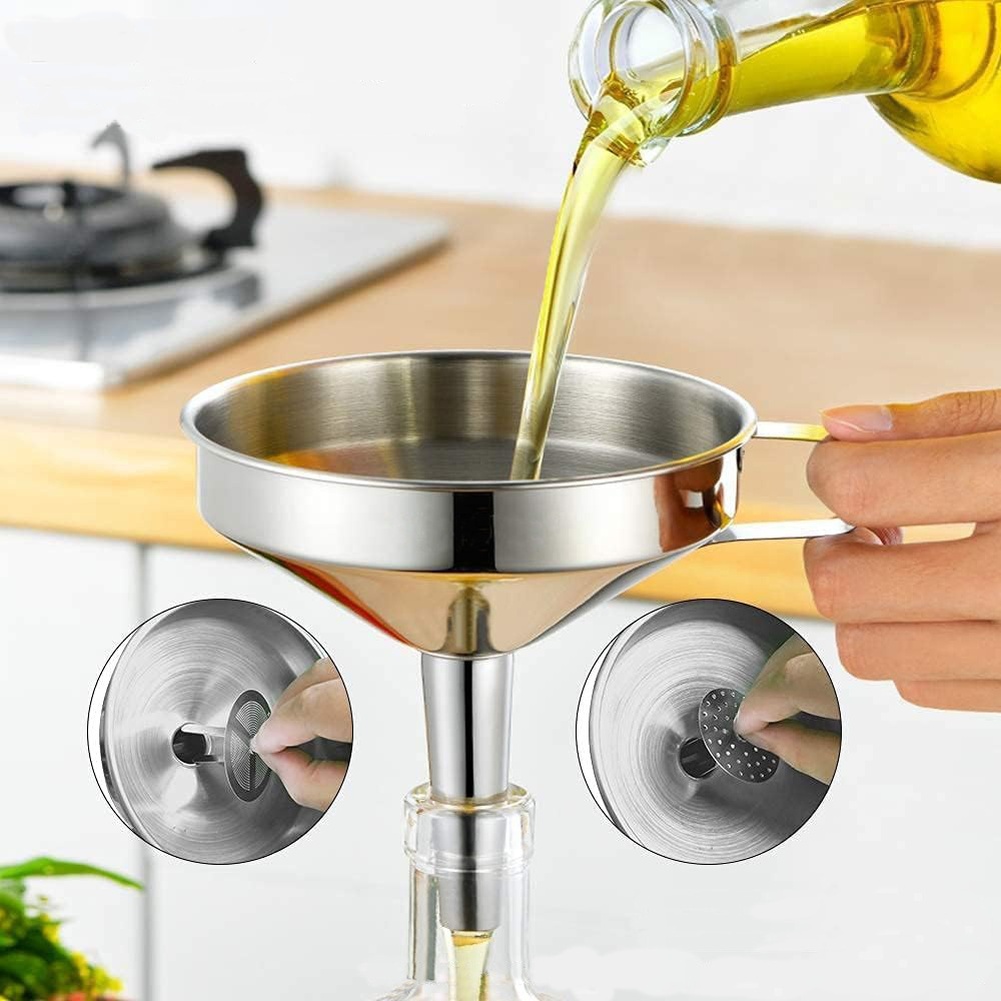 1Pc 스테인레스 스틸 요리 오일 깔때기 넓은 입구 주 - Kitchen Gadgets Worth Buying 리뷰 및 가격