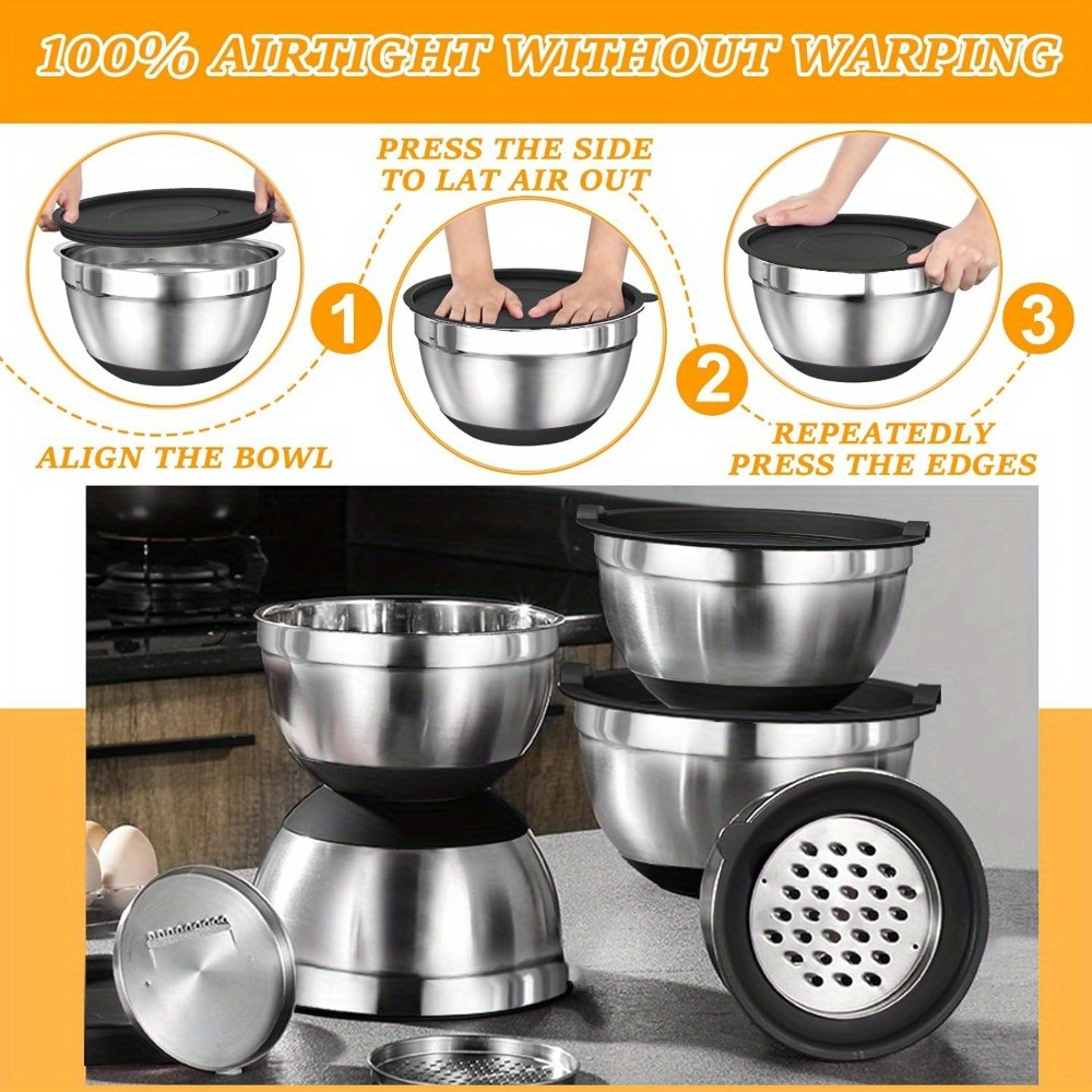 스테인레스 스틸 혼합 그릇 세트, 뚜껑이 달린 혼합 그 - Kitchen Gadgets Peeler 리뷰 및 가격