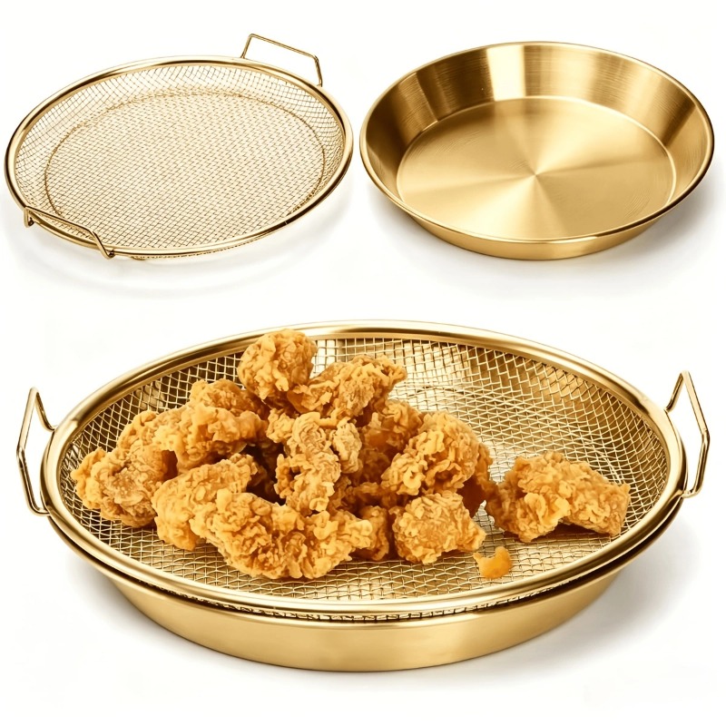 골드 튀김 망 쟁반 세트 기름 받침대 기름 털이 망 에 - Kitchen Gadgets Gold 리뷰 및 가격