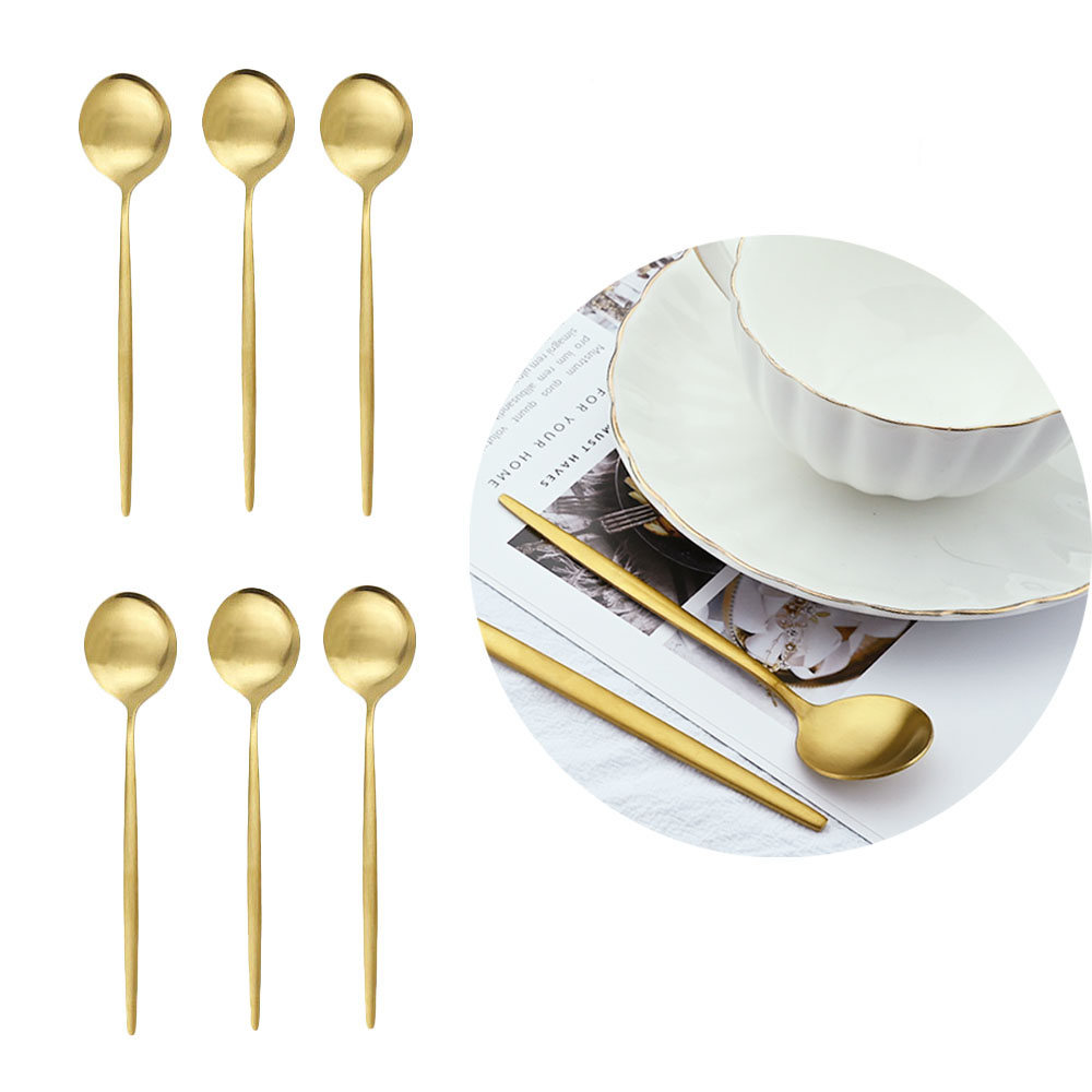 6Pcs 디저트 아이스크림 교반 커피에 대 한 매트 스 - Kitchen Gadgets Gold 리뷰 및 가격