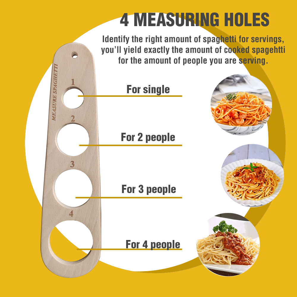 나무 파스타 측정기 스파게티 이탈리아 주방 4개 구멍  - Pasta Measuring Tool 리뷰 및 가격