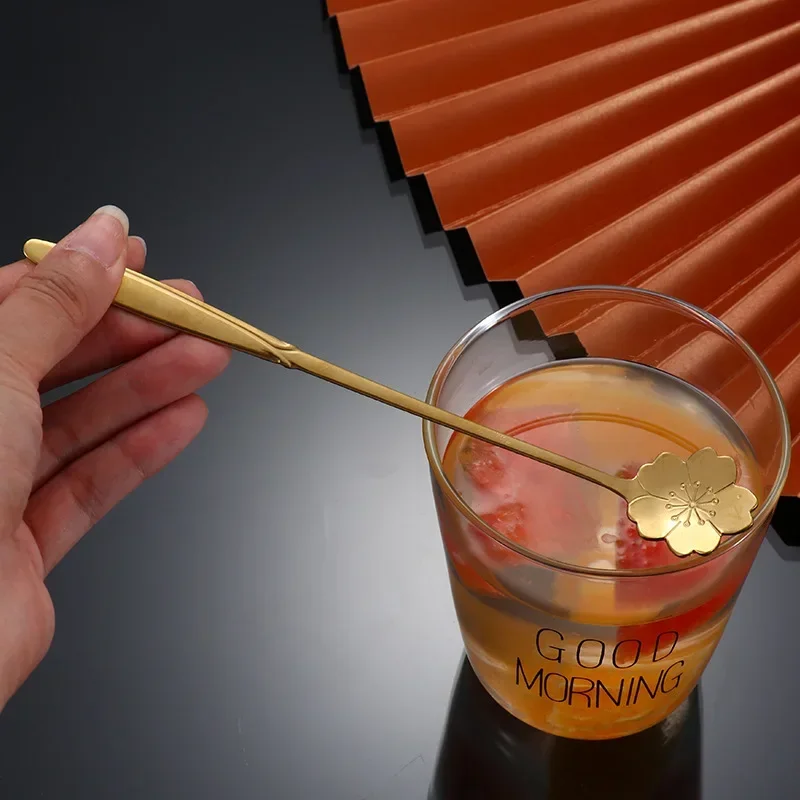 스테인레스 스틸 체리 장미 꽃 골드 특종 커피 스푼 선 - Kitchen Gadgets Gold 리뷰 및 가격