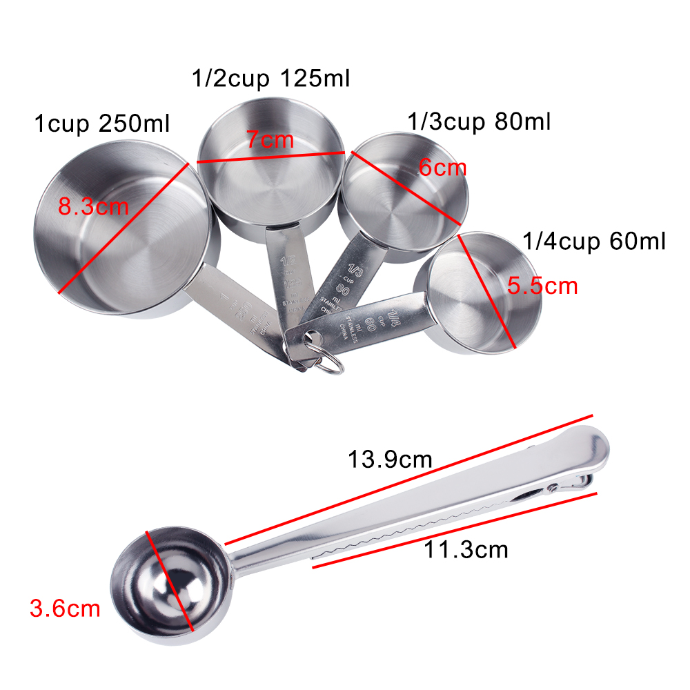 쌓을 수있는 측정 컵과 숟가락 세트 베이킹 도구 스테인 - Kitchen Gadgets Worth Buying 리뷰 및 가격