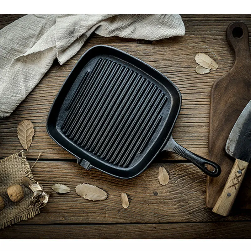프라이팬 22/24CM 붙지 않는 주철 줄무늬 두꺼운  - Cast Iron Skillet 리뷰 및 가격
