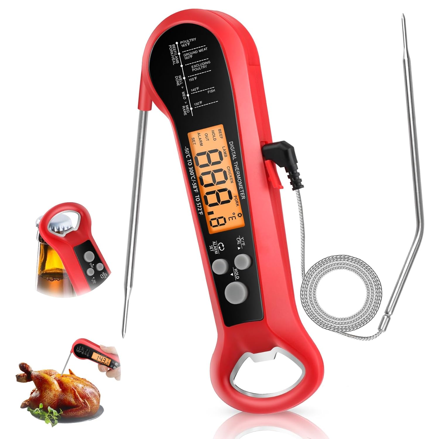 긴 케이블 전문가용 고기 온도계 디지털 방수 주방 요리 - Instant Read Thermometer 리뷰 및 가격